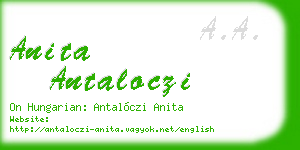 anita antaloczi business card