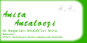 anita antaloczi business card